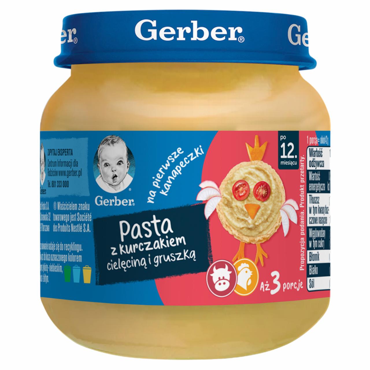 Zdjęcia - Gerber Pasta z kurczakiem cielęciną i gruszką po 12. miesiącu 125 g