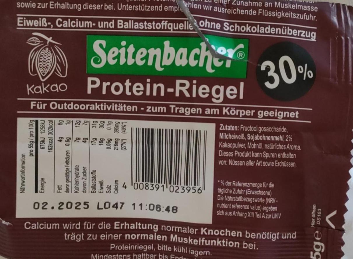 Zdjęcia - Seitenbacher Protein-Riegel Kakao