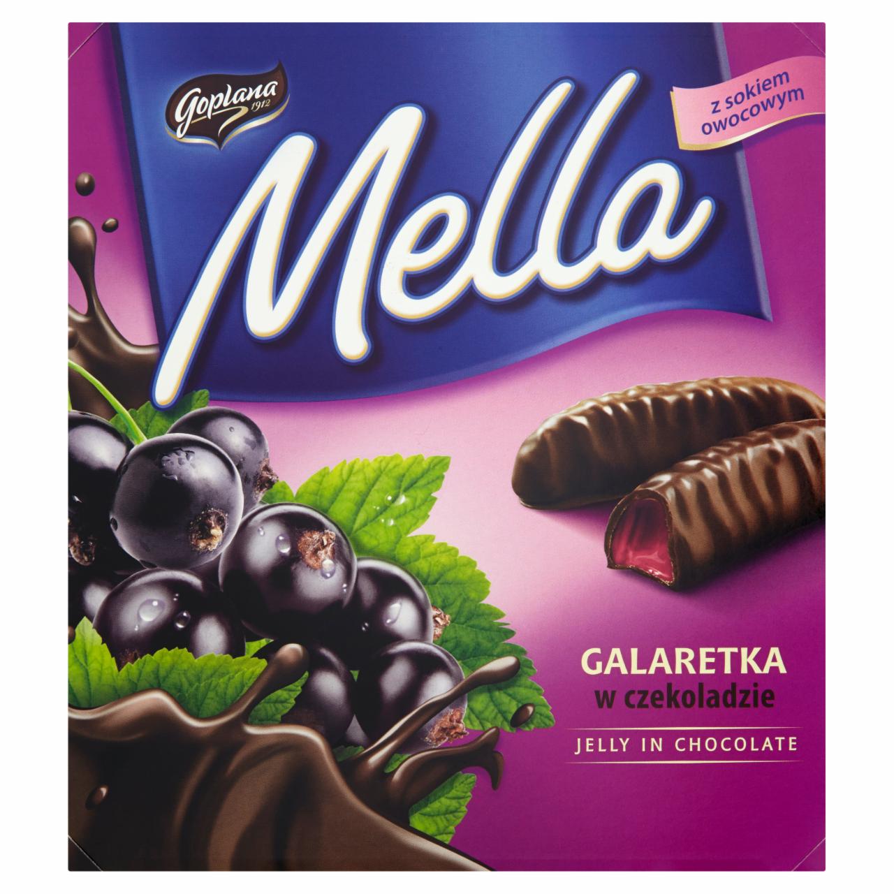 Zdjęcia - Goplana Mella Galaretka w czekoladzie o smaku czarnej porzeczki 190 g