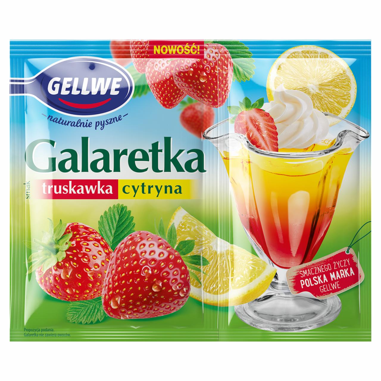 Zdjęcia - Gellwe Galaretka smak truskawka cytryna 75 g (50 g + 25 g)