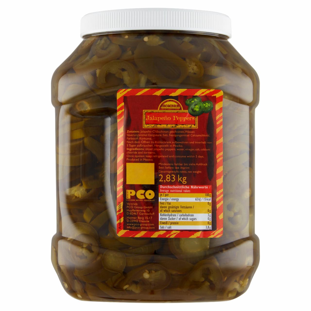 Zdjęcia - Hombre Papryka jalapeno w zalewie 2,83 kg