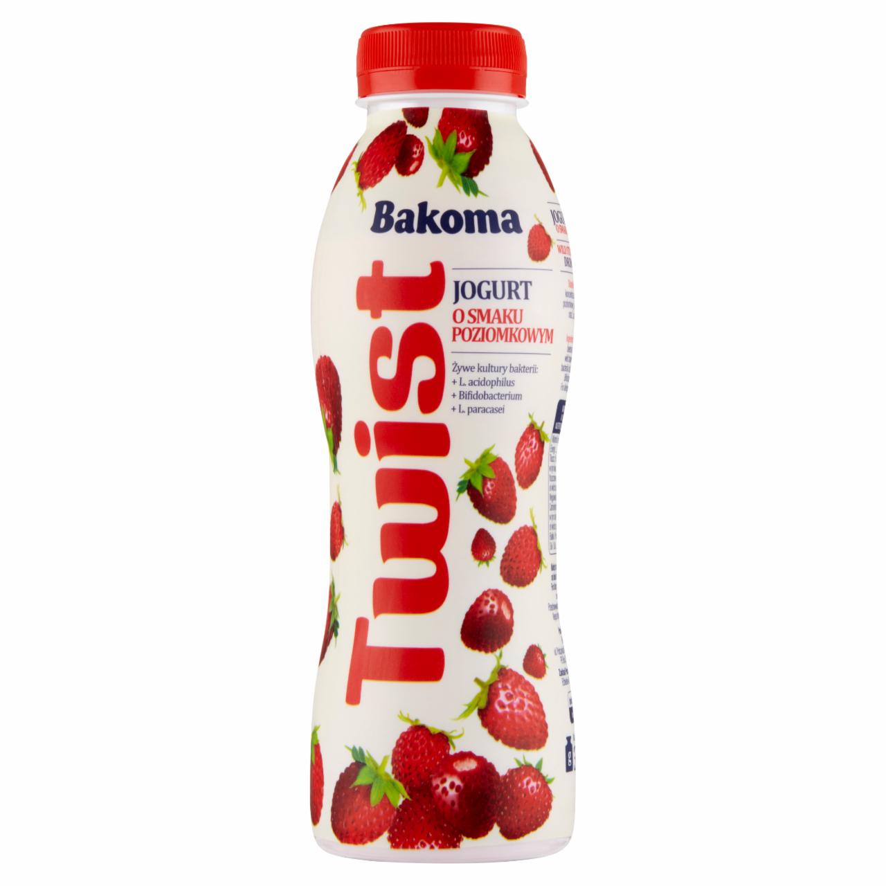 Zdjęcia - Bakoma Twist Jogurt o smaku poziomkowym 370 g