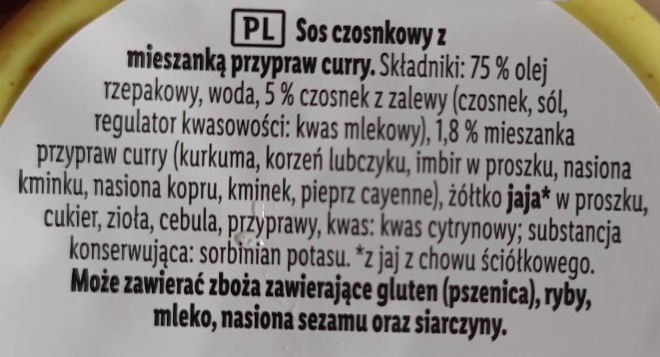 Zdjęcia - Sos czosnkowy z mieszanką przypraw curry Lidl