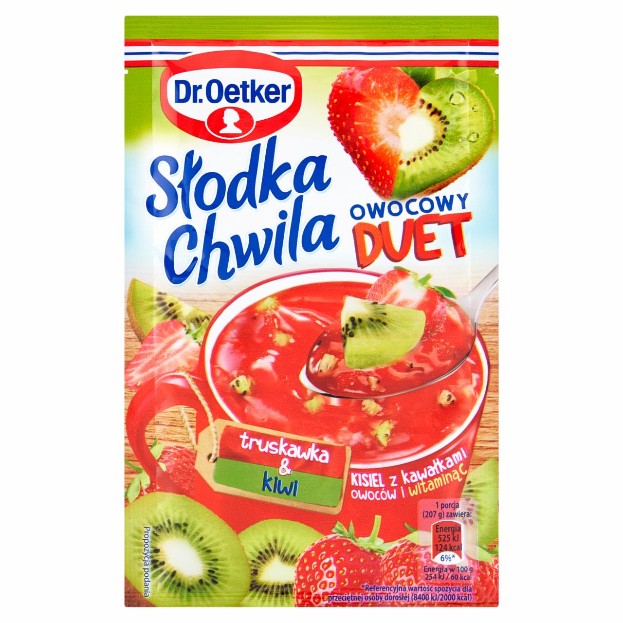 Zdjęcia - Dr. Oetker Słodka Chwila Kisiel z kawałkami owoców truskawka & kiwi 32 g