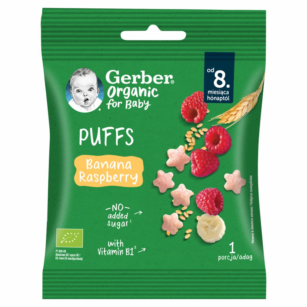 Zdjęcia - Gerber Organic Chrupki pszenne banan malina od 8. miesiąca 7 g