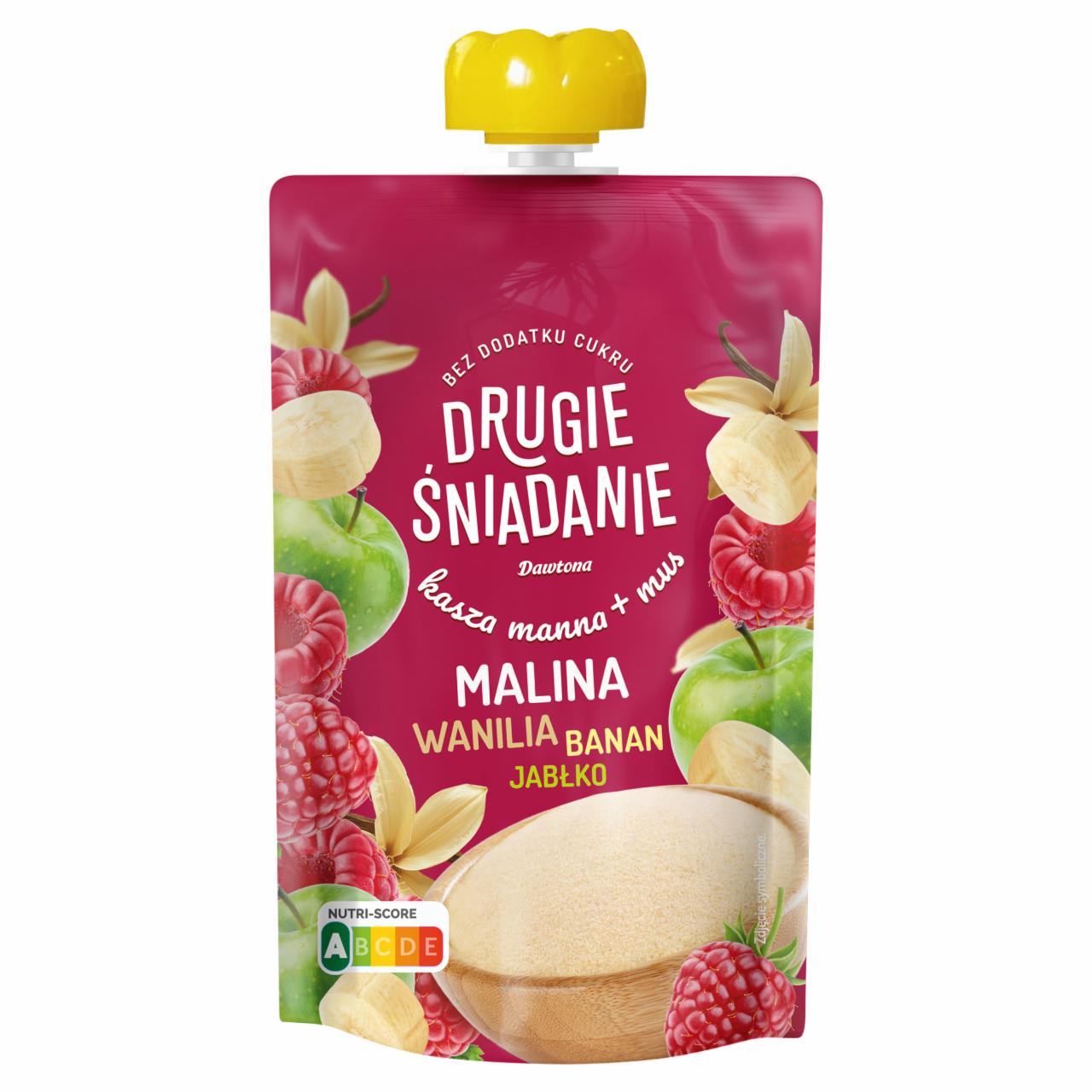 Zdjęcia - Drugie Śniadanie Kasza manna + mus malina wanilia banan jabłko 100 g