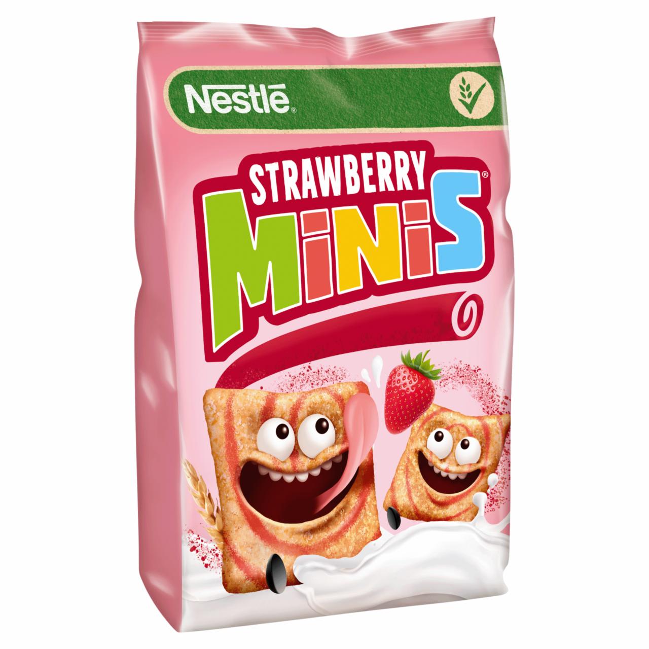 Zdjęcia - Nestlé Strawberry Minis Zbożowe kwadraciki o smaku truskawkowym 250 g