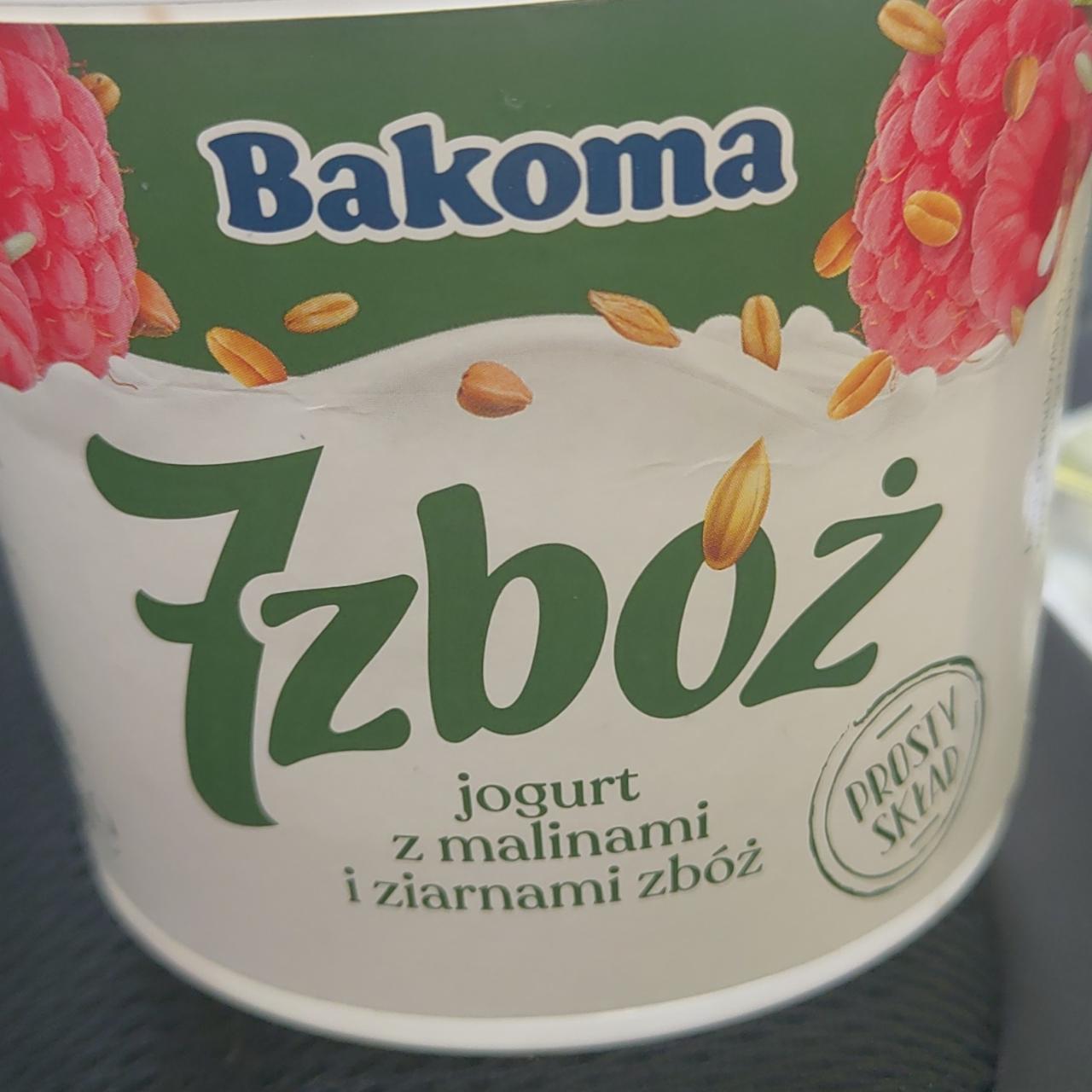 Zdjęcia - 7 zbóż jogurt z malinami i ziarnami zbóż Bakoma