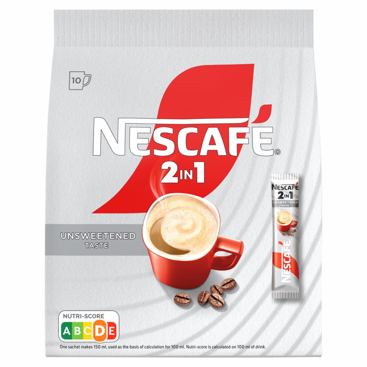 Zdjęcia - Nescafé 2in1 Unsweetened Taste Rozpuszczalny napój kawowy 80 g (10 x 8 g)