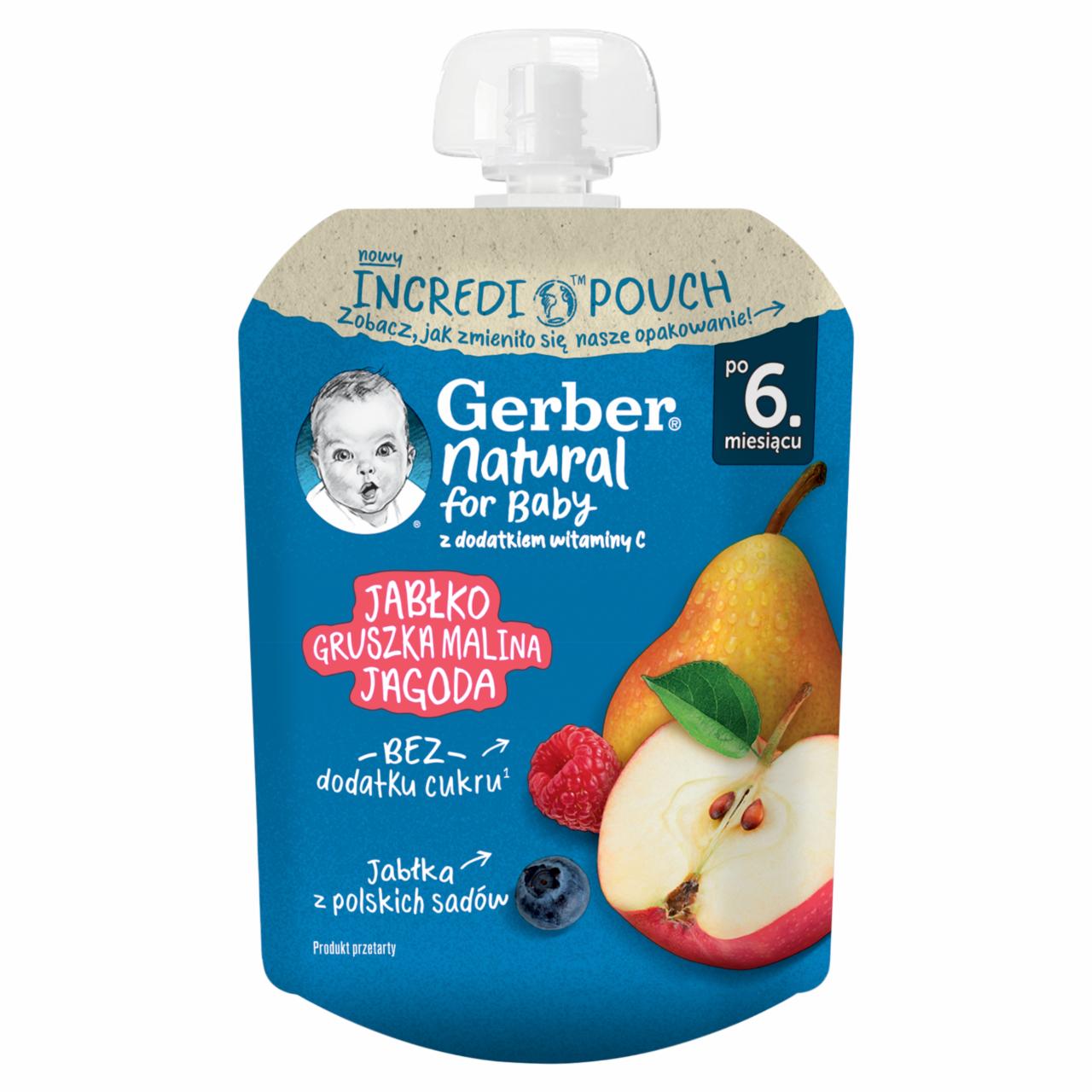 Zdjęcia - Gerber Jabłko gruszka malina jagoda po 6. miesiącu 80 g