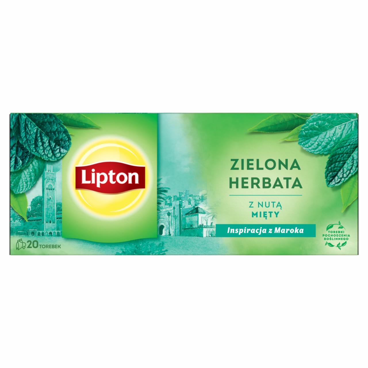 Zdjęcia - Lipton Zielona herbata z nutą mięty 26 g (20 torebek)