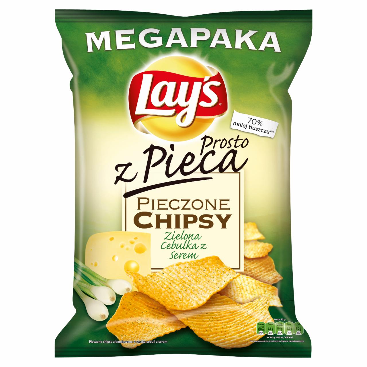 Zdjęcia - Lay's Prosto z Pieca Pieczone chipsy Zielona Cebulka z Serem 200 g