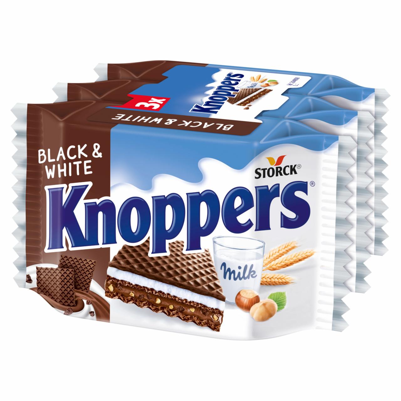 Zdjęcia - Knoppers Black & White Wafelek mleczno-orzechowy 75 g (3 x 25 g)