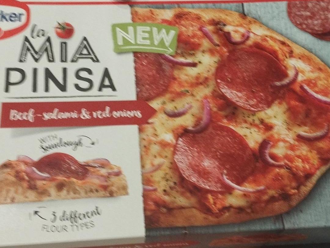 Zdjęcia - La mia pinsa beef salami red onions Dr. Oetker