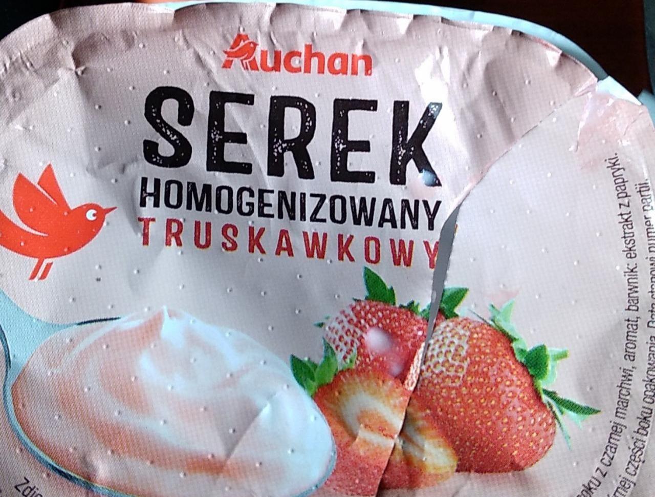 Zdjęcia - Serek homogenizowany truskawkowy Auchan