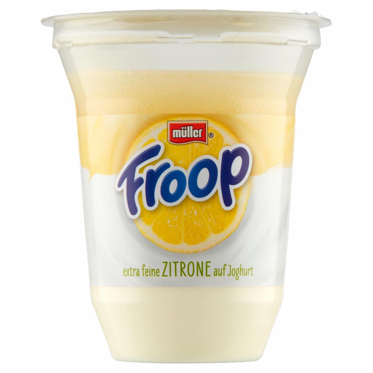 Müller Froop Produkt mleczny 150 na - cytrynowym odżywcze kJ wsadem g smaku owocowym o z jogurtu bazie wartości kalorie, i