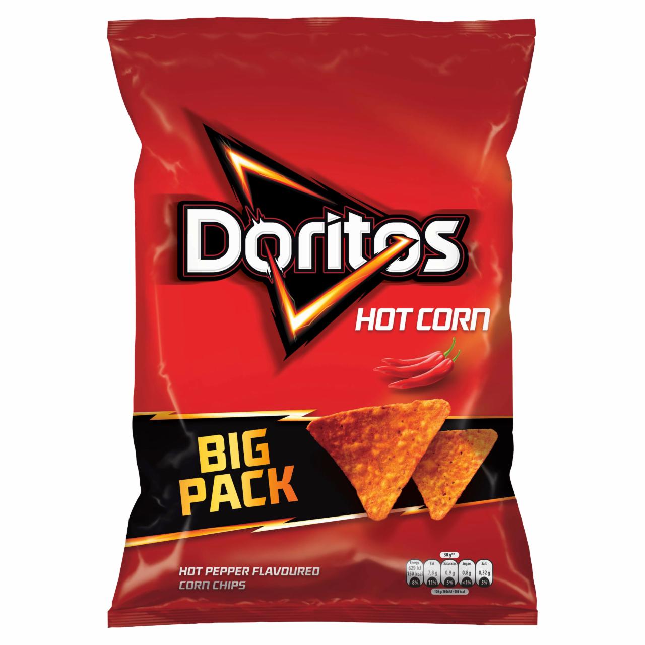 Zdjęcia - Doritos Hot Corn Chipsy kukurydziane o smaku ostrej papryki 180 g