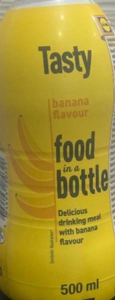 Zdjęcia - Tasty banana flavour food in bottle Lidl