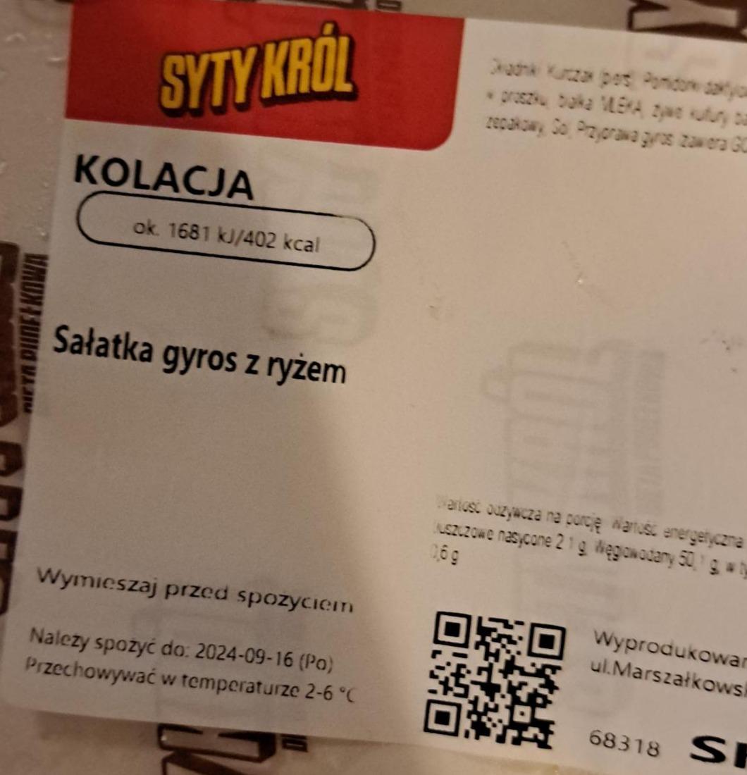 Zdjęcia - Sałatka gyros z ryżem Syty Król