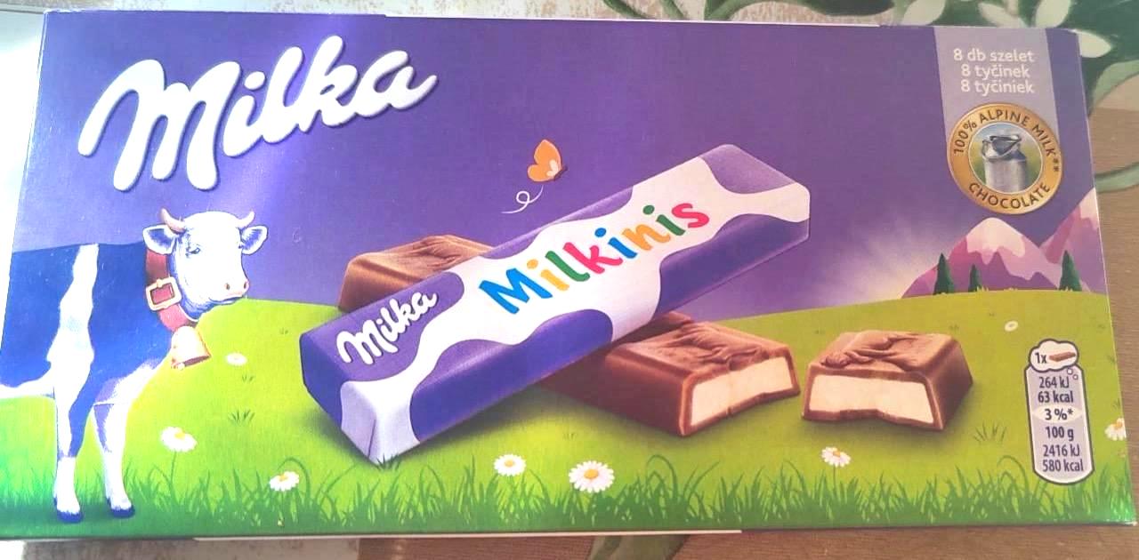 Zdjęcia - Milka Milki Moo Batoniki z czekolady mlecznej z nadzieniem mlecznym 87,5 g (8 x 10,94 g)