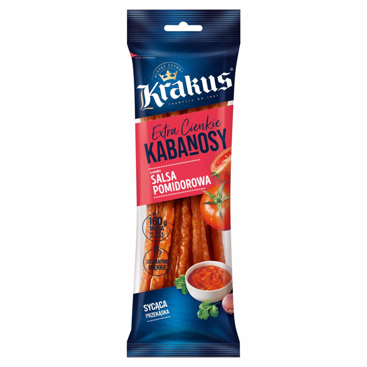 Zdjęcia - Krakus Extra cienkie kabanosy o smaku salsa pomidorowa 95 g