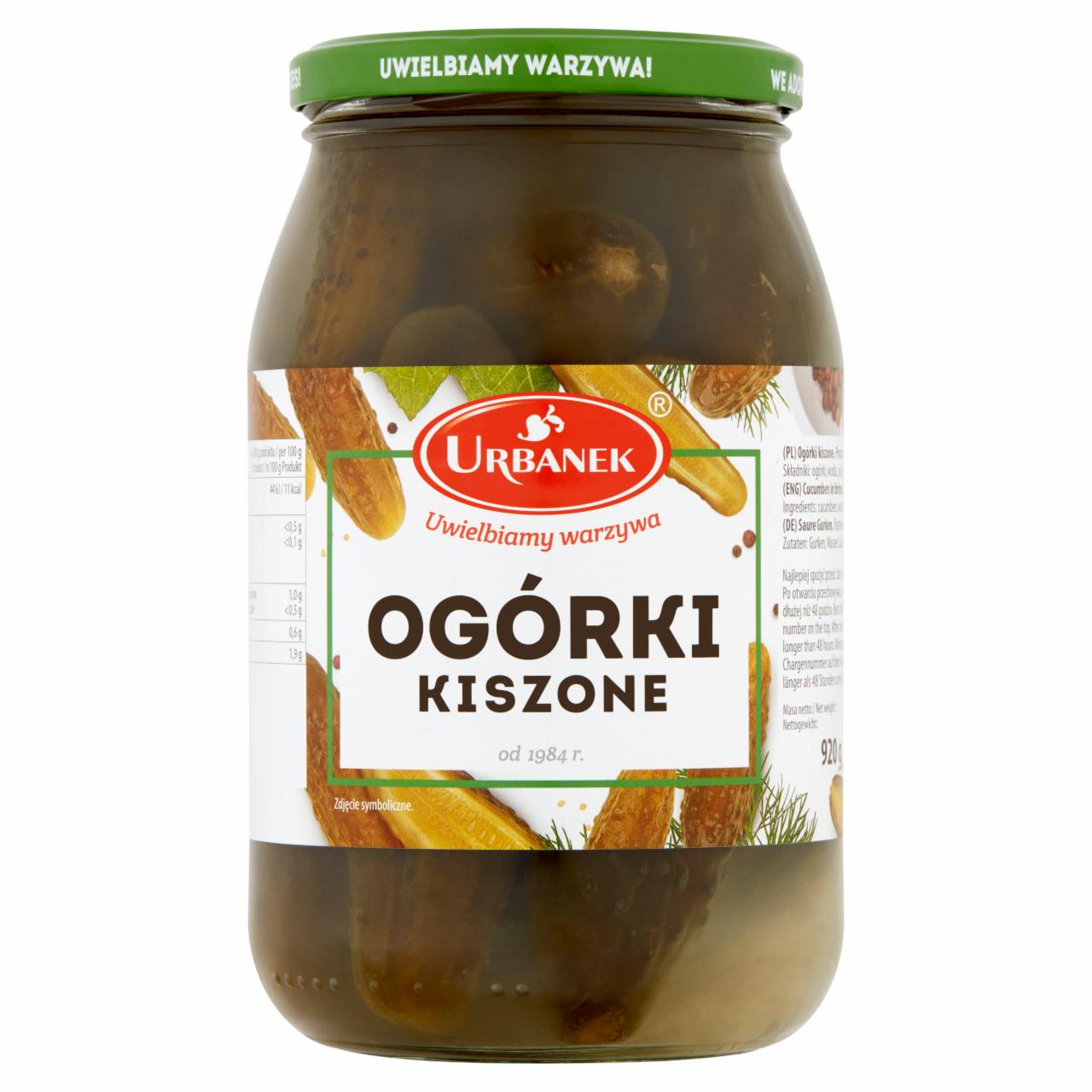 Zdjęcia - Urbanek Ogórki kiszone 920 g