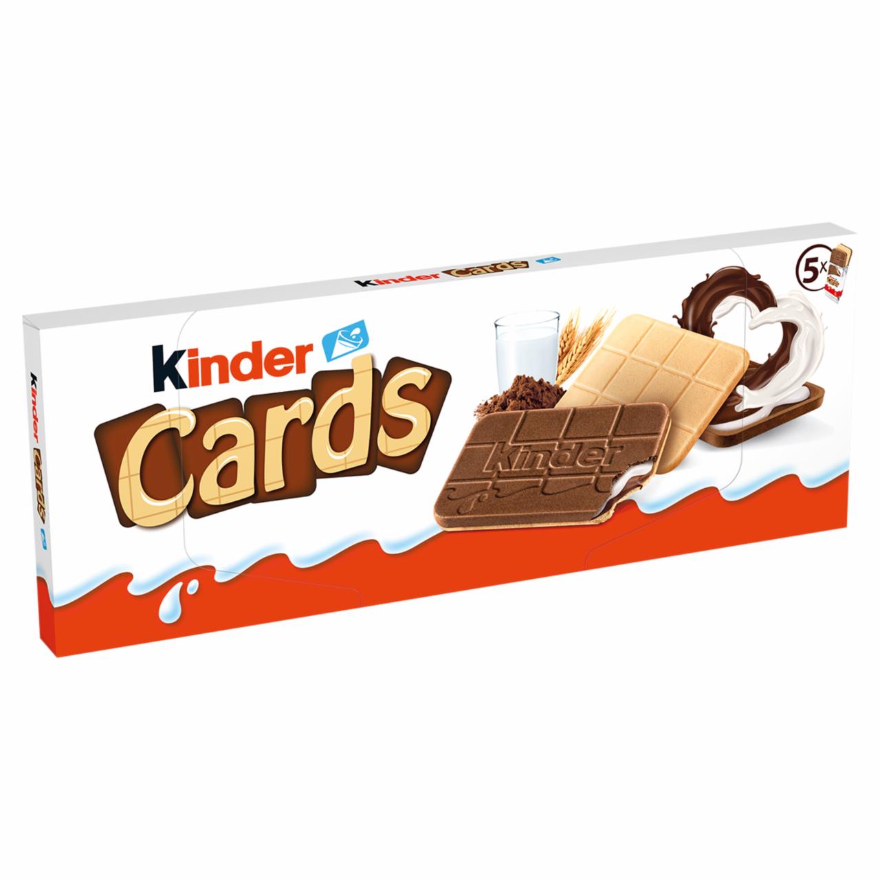 Zdjęcia - Kinder Cards Wafel wypełniony mlecznym i kakaowym nadzieniem 128 g (10 sztuk)