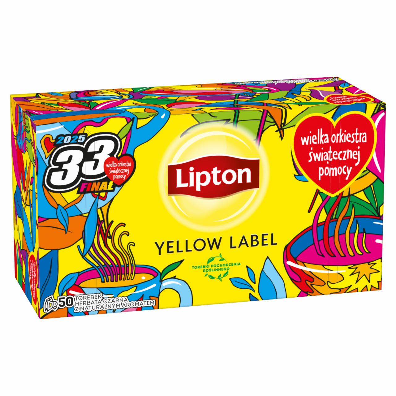 Zdjęcia - Lipton Yellow Label Herbata czarna 100 g (50 torebek)