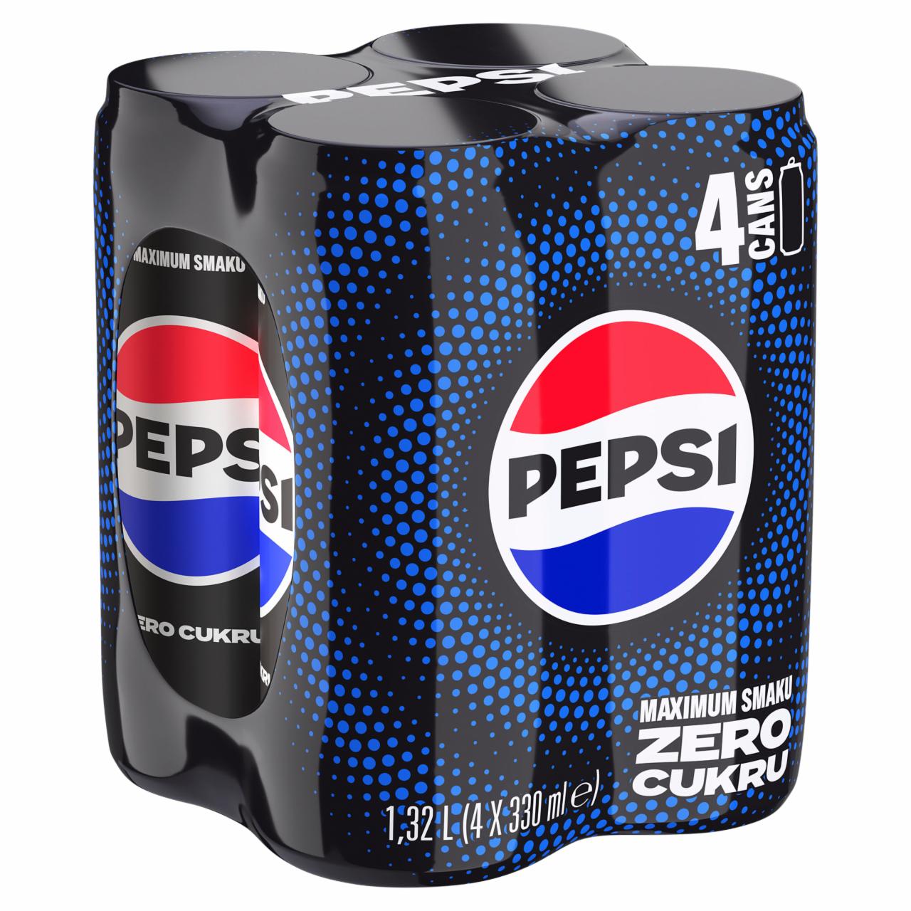 Zdjęcia - Pepsi-Cola Zero cukru Napój gazowany o smaku cola 1,32 l (4 x 330 ml)