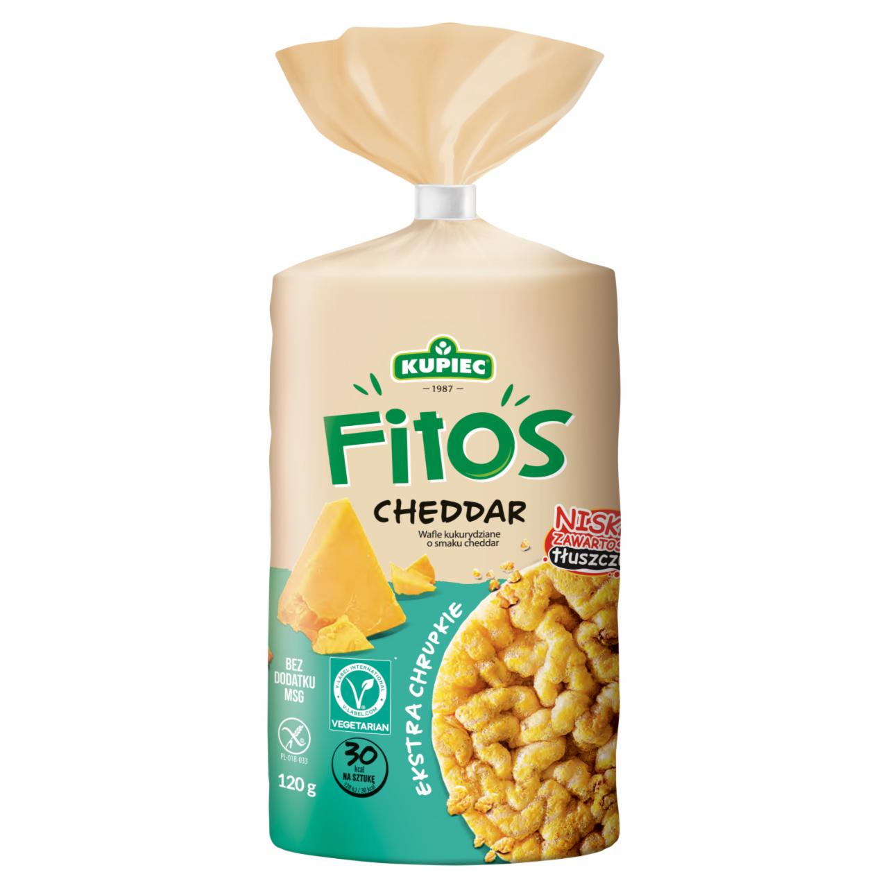 Zdjęcia - Kupiec Fitos Wafle kukurydziane o smaku cheddar 120 g (15 sztuk)