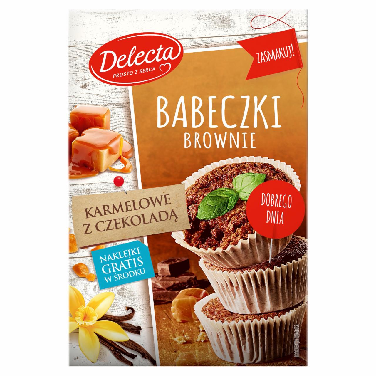 Zdjęcia - Delecta Babeczki Brownie karmelowe z czekoladą 360 g