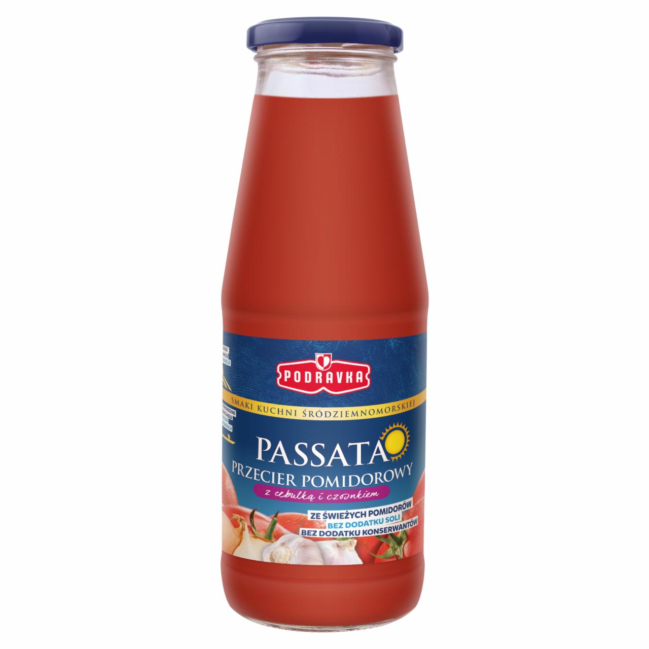 Zdjęcia - Podravka Passata przecier pomidorowy z cebulką i czosnkiem 680 g