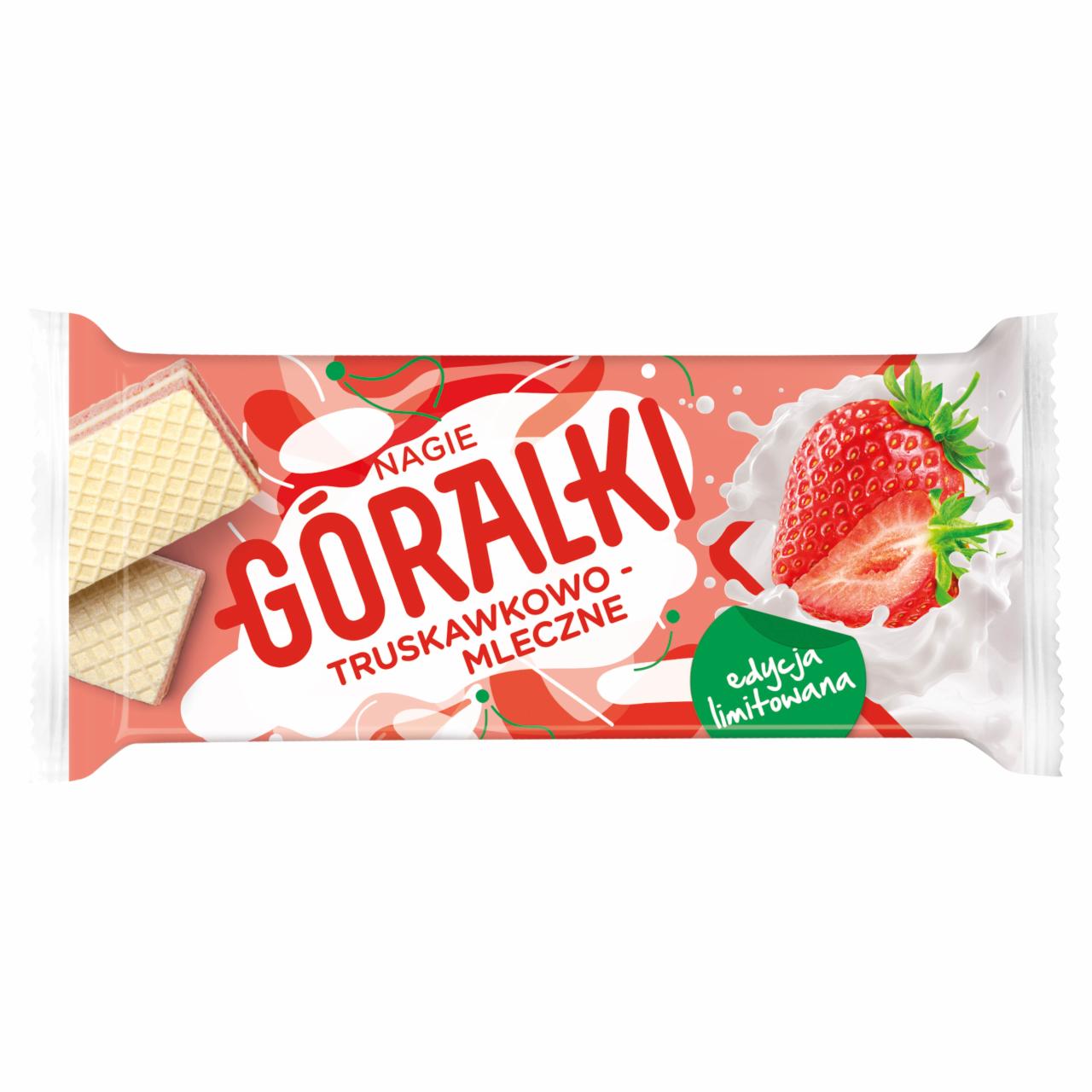 Zdjęcia - Góralki Nagie Kruche wafelki truskawkowo-mleczne 42 g