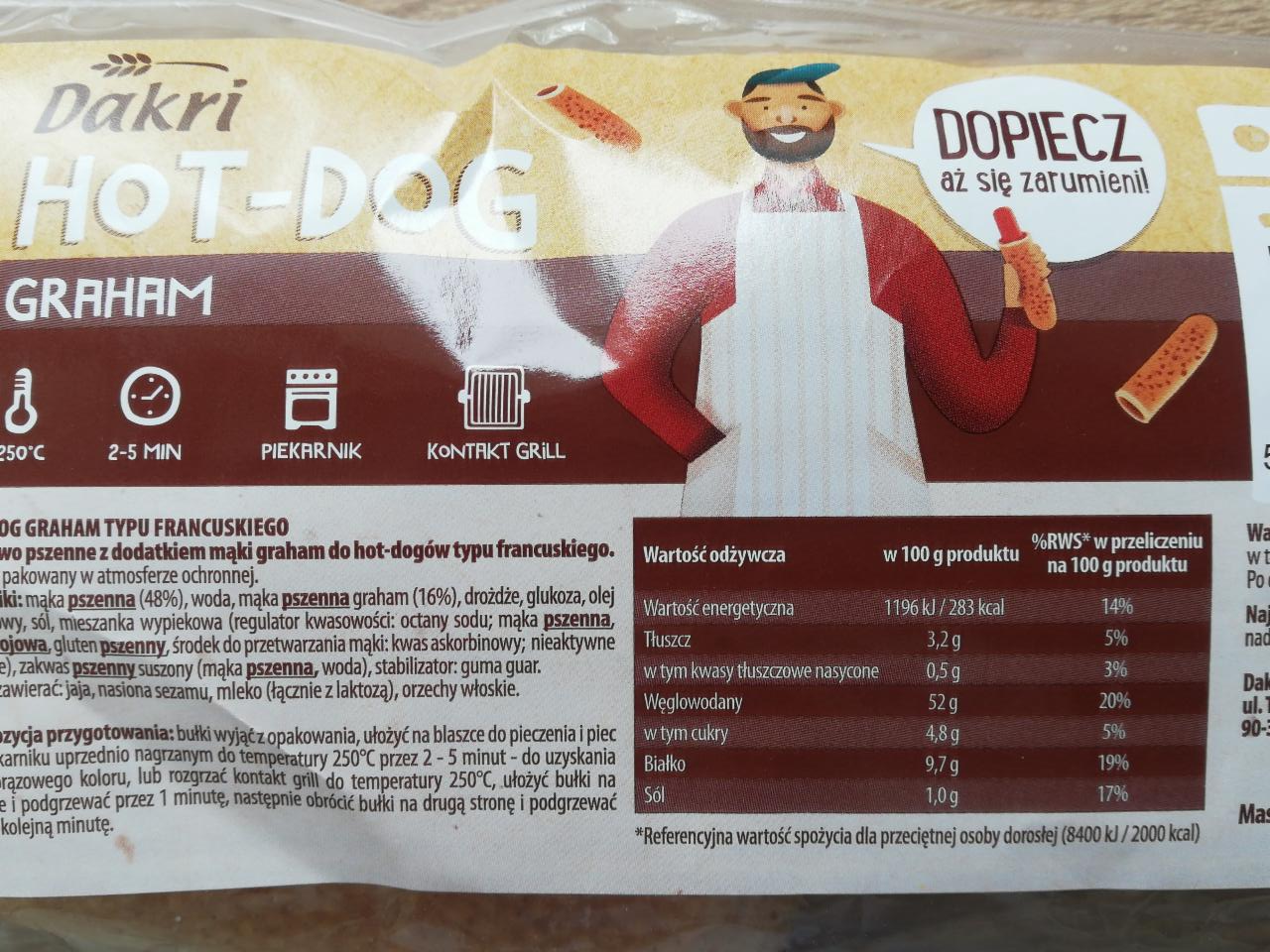 Zdjęcia - Dakri Hot-dog graham 240 g (4 x 60 g)