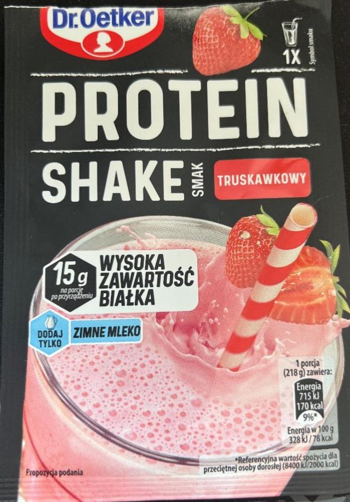 Zdjęcia - Proteinowy shake o smaku truskawkowym Dr.Oetker