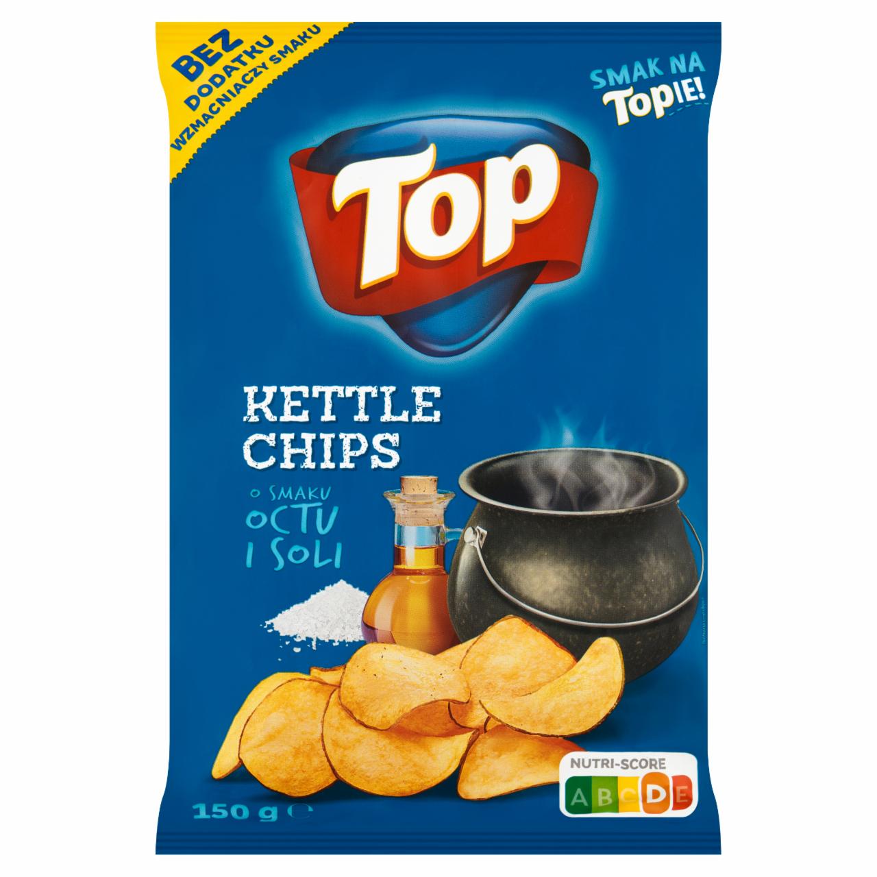 Zdjęcia - Top Kettle Chips Chipsy ziemniaczane o smaku octu i soli 150 g