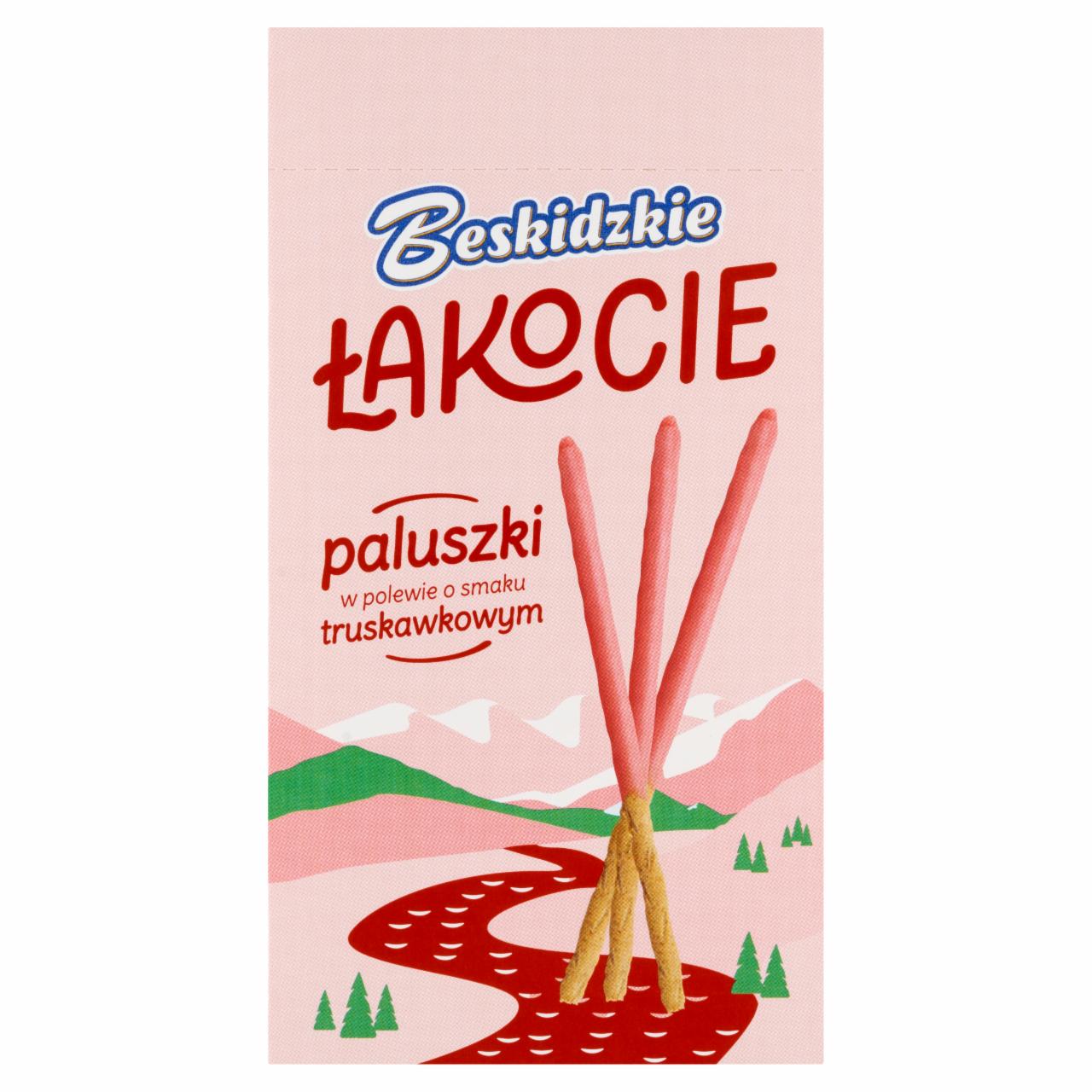 Zdjęcia - Beskidzkie Łakocie Paluszki w polewie o smaku truskawkowym 50 g