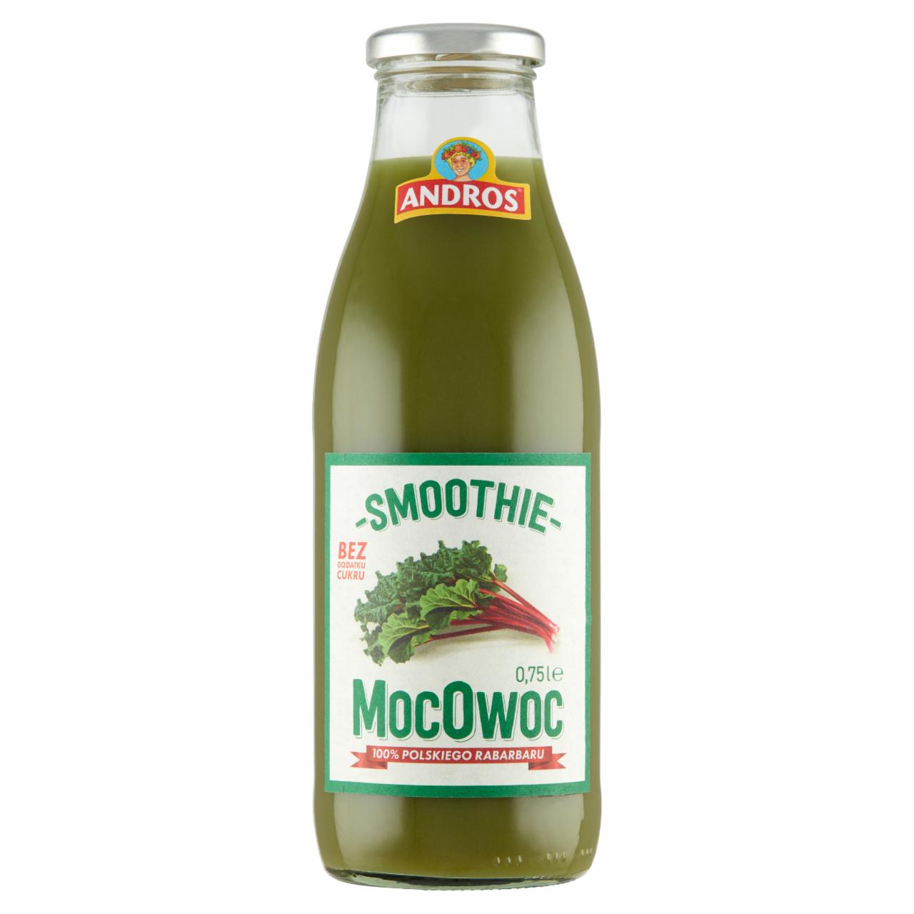 Zdjęcia - Andros MocOwoc Smoothie rabarbar 0,75 l