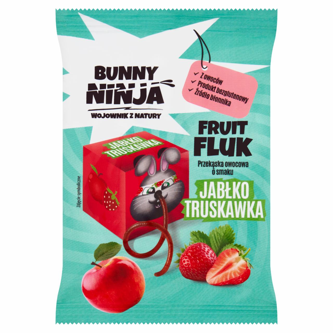 Zdjęcia - Bunny Ninja Fruit Fluk Przekąska owocowa o smaku jabłko truskawka 15 g