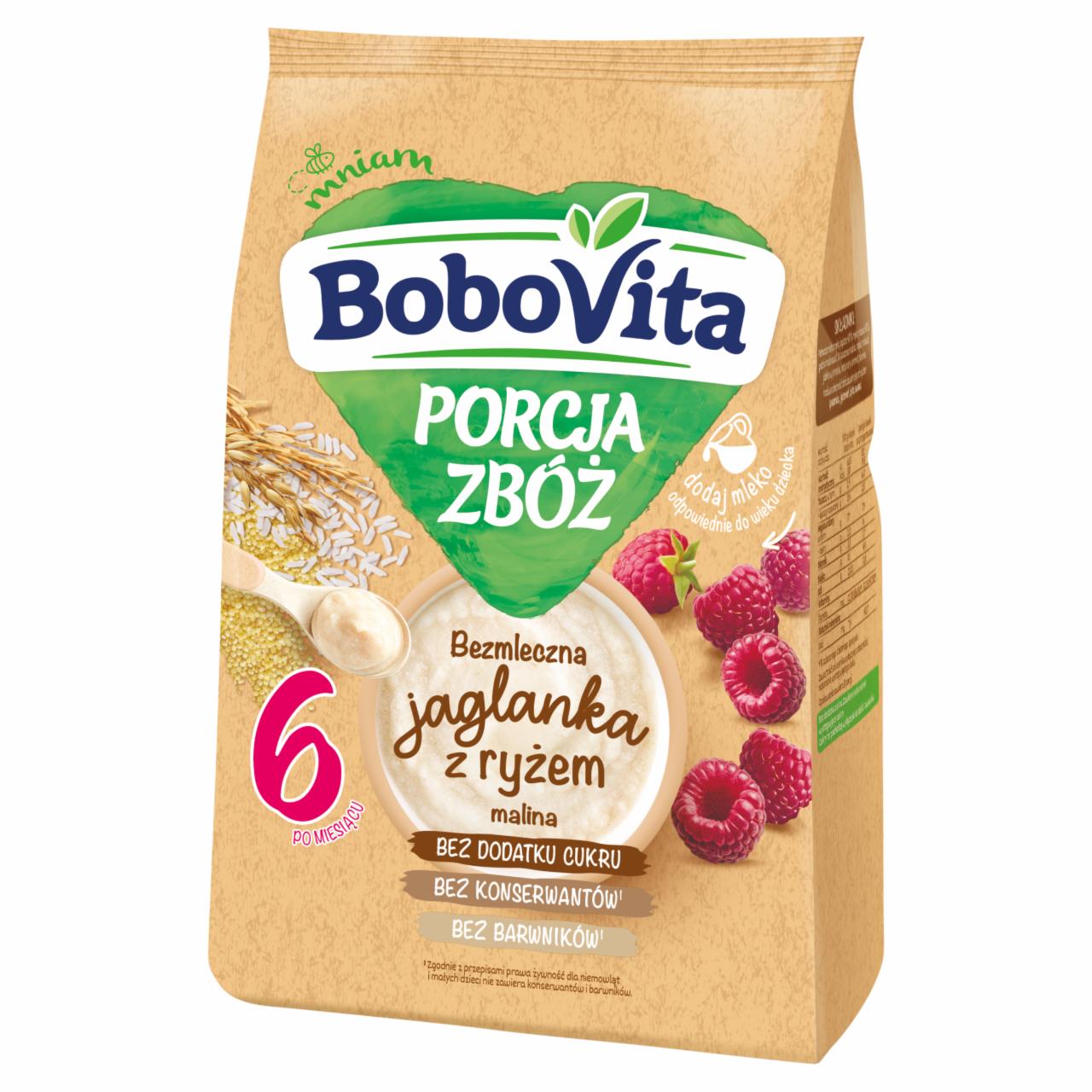 Zdjęcia - BoboVita Porcja zbóż Bezmleczna jaglanka z ryżem malina po 6 miesiącu 170 g