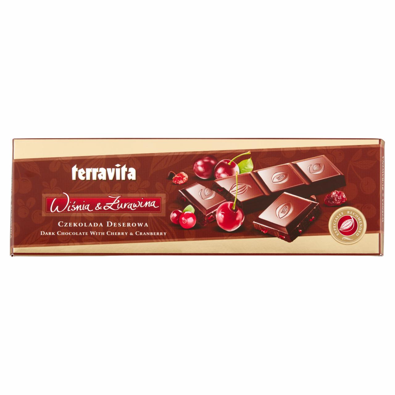 Zdjęcia - Terravita Czekolada deserowa wiśnia & żurawina 225 g