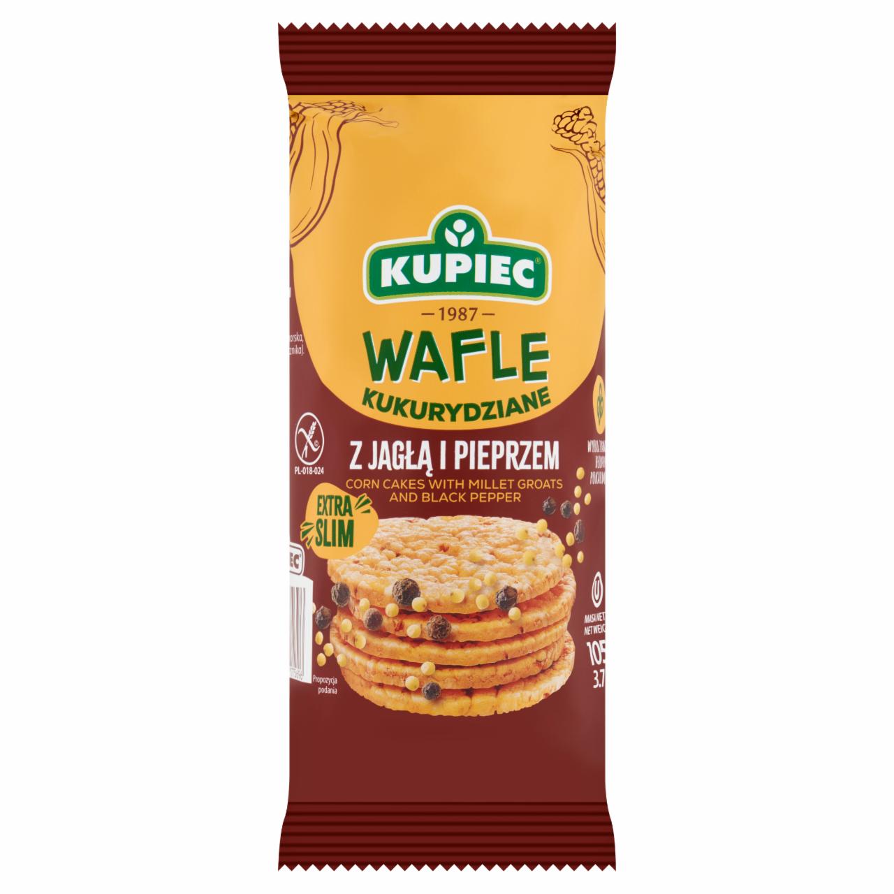 Zdjęcia - Kupiec Extra Slim Wafle kukurydziane z jagłą i pieprzem 105 g