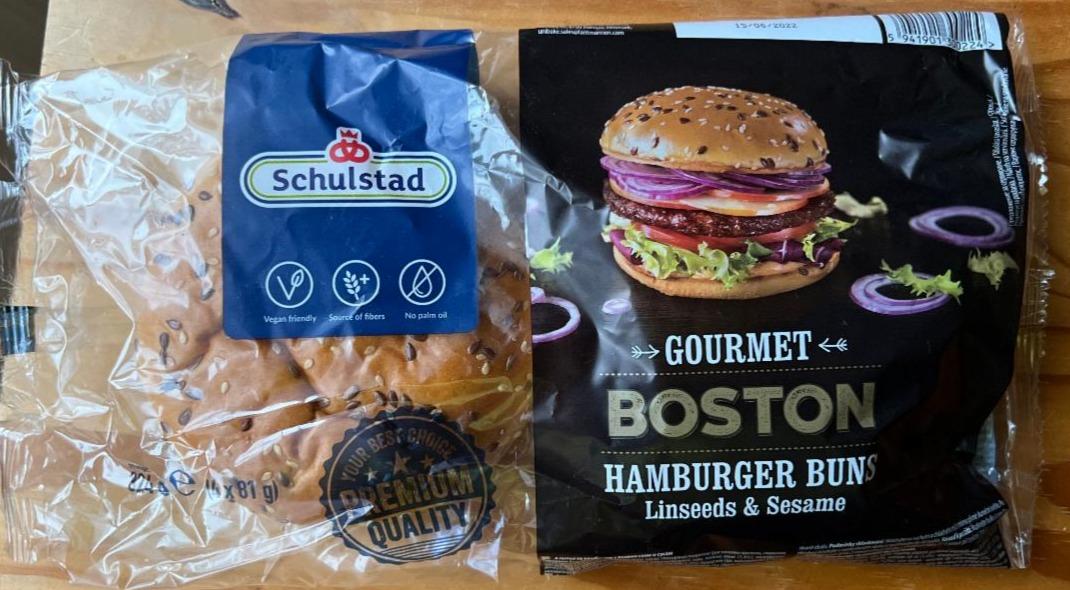 Zdjęcia - Schulstad Gourmet Boston Bułki pszenne z siemieniem lnianym i nasionami sezamu 324 g (4 x 81 g)