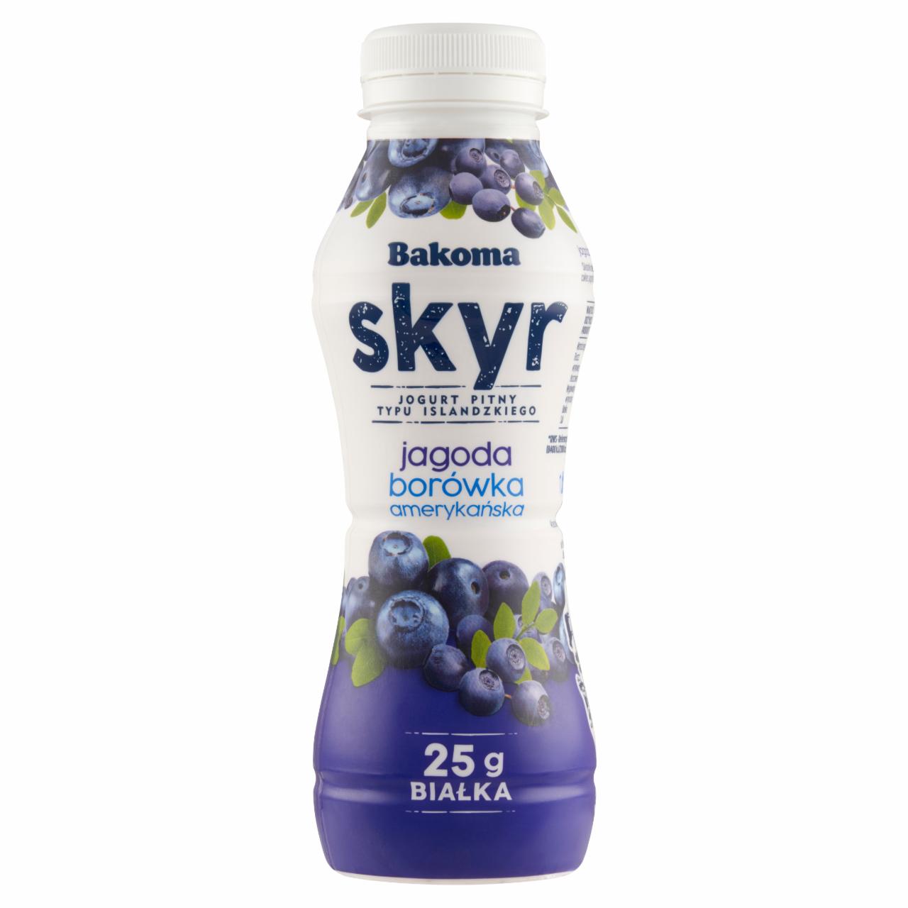 Zdjęcia - Skyr jogurt pitny typu islandzkiego jagoda borówka amerykańska Bakoma