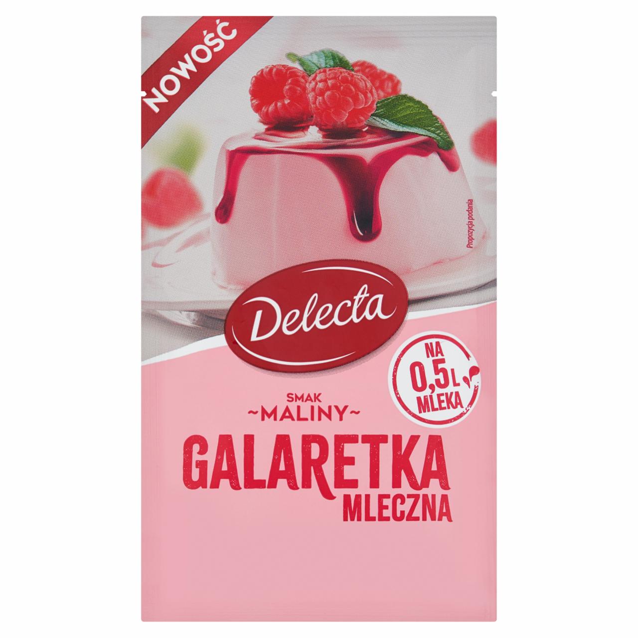 Zdjęcia - Delecta Galaretka mleczna smak maliny 60 g