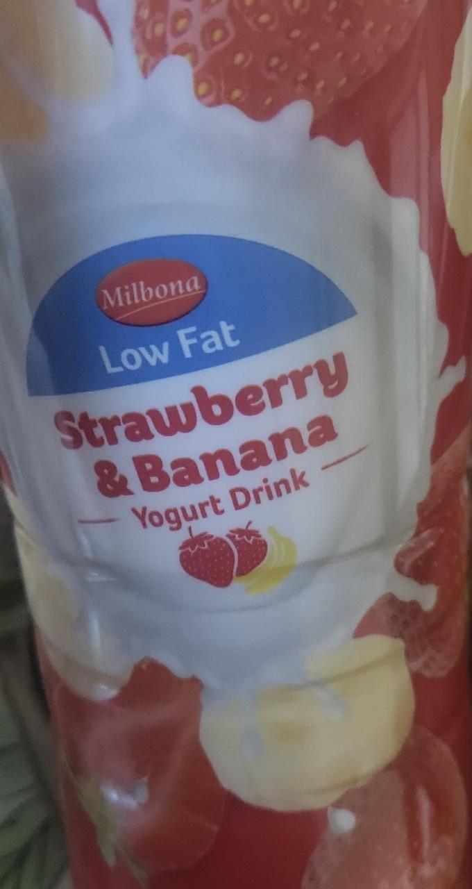 Zdjęcia - Strawberry & banana yogurt drink Milbona