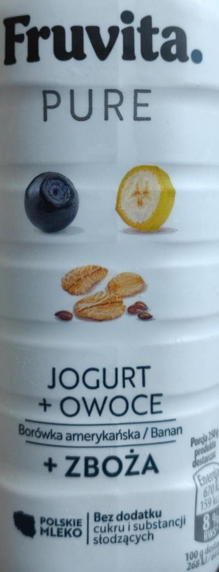 Zdjęcia - Fruvita Puree jogurt + owoce + zboża borówka banan