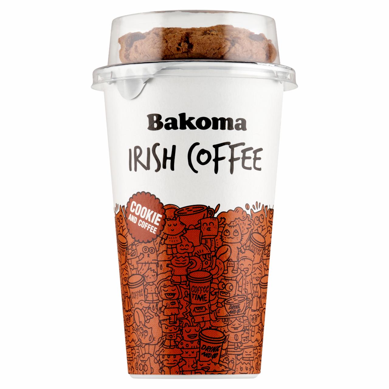 Zdjęcia - Bakoma Irish Coffee Napój mleczny kawowy z ciastkiem z kawałkami czekolady 240 g (220 g + 20 g)