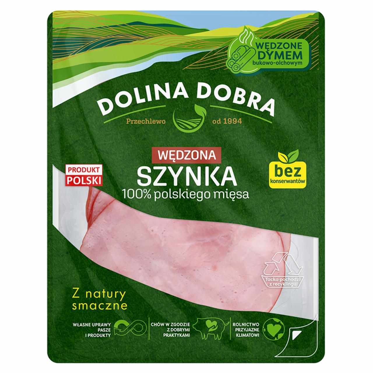 Zdjęcia - Dolina Dobra Wędzona szynka 100 % polskiego mięsa 90 g