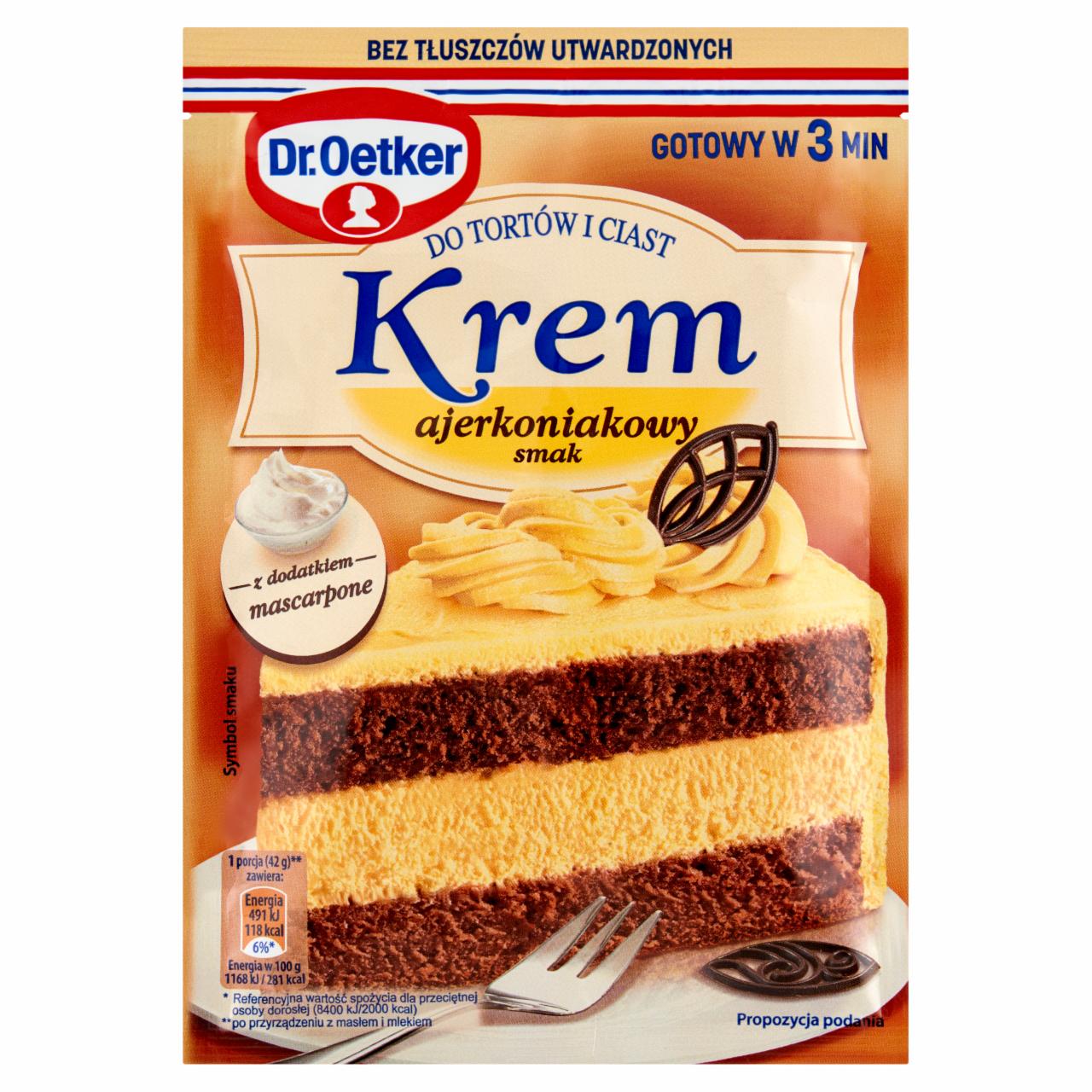 Zdjęcia - Dr. Oetker Krem do tortów i ciast ajerkoniakowy smak 105 g